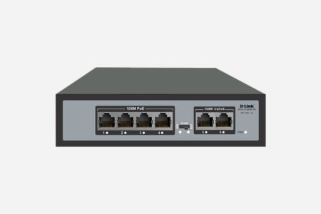 DLink DES-F1006P-FE 4+2 Port Switch(N)